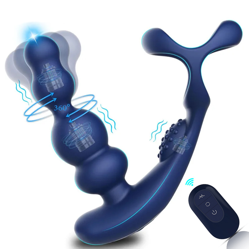 Double Rings Vibrations & Rotation Prostate Massager Double Rings Vibrations & Rotation Prostate Massager