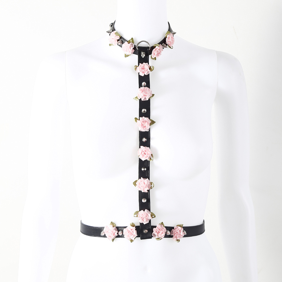 Rose Collar to Waist Bondage Harness Rose Collar to Waist Bondage Harness