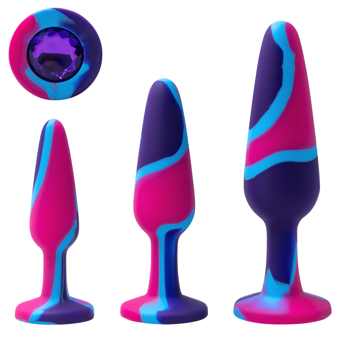 Jewelry Colourful Silicone Butt Plug Jewelry Colourful Silicone Butt Plug