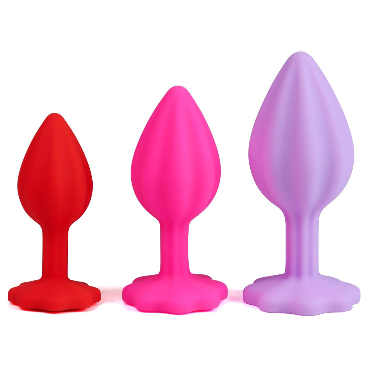 Silicone Anal Trainer Plugs with Jewel Silicone Anal Trainer Plugs with Jewel